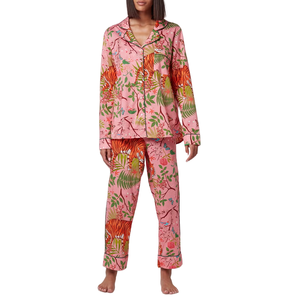 بيجامات مخصصة مطبوعة مجموعة بيجامات الفتيات الساتان مجموعات ملابس نوم نمط الأزهار ملابس نوم النساء ملابس نوم - Product Image 3