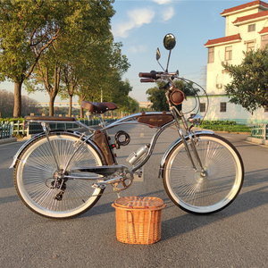 Vintage 26 pulgadas Euro-American 7 Speed Beach Cruiser Bike 140 Spoke Dual Shock Absorbing Chrome V Pedal de freno tipo Ordinary V - Product Image 6