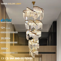 Loft personnalisé appartement suspension villa escalier escalier moderne cristal long lustre salle à manger
