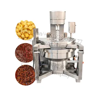Pemanasan Gula Otomatis dan Pencampuran Lini Produksi Pembuat Popcorn Bola Krim