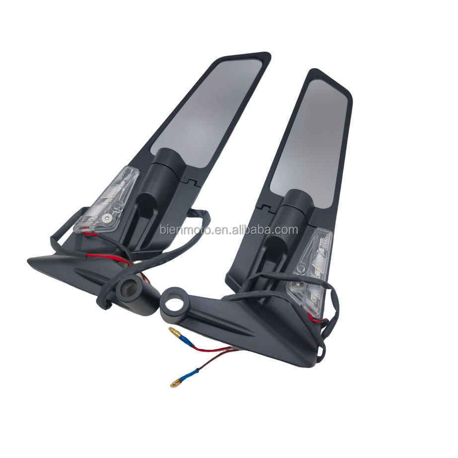 BIG OneLight Mirror Spoiler Motorcycle Rearview Mirror Fixed Sports Side  Espejos Para Moto Mirror Motorcycle for honda Kawasaki