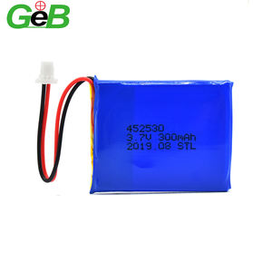 แบตเตอรี่ลิเธียม1.11wh ลิเธียมแบบชาร์จไฟได้452530 3.7โวลต์300มิลลิแอมป์ต่อชั่วโมง - Product Image 2