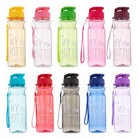 600ML Couleur Transparent Portable Pet Bouteilles D'eau Sport Bouteille D'eau D'été Droite Boisson Espace Froid Bouilloire Bouteilles En Plastique
