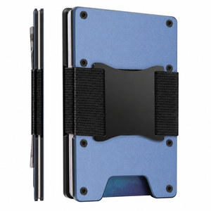 กระเป๋าใส่บัตรโลหะแบบบางพร้อมสายรัดเงินสด ป้องกัน RFID อุปกรณ์ EDC แบบมินิมอล - Product Image 1