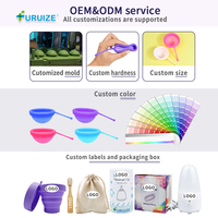 Copa Menstrual de Silicona de Grado Médico Furuize OEM, Disco Menstrual de Silicona Reutilizable con Cordón para Mujeres, Directo de Fábrica