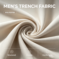 Manteau long beige clair pour homme, style trench-coat, vêtement d'extérieur pour hommes d'affaires, vente en gros, épaules tombantes, manches longues, look urbain pour les trajets quotidiens