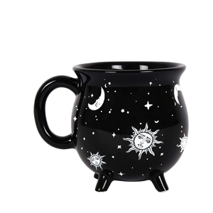 Taza de cerámica de bruja gótica pintada a mano, taza de café novedosa para el Día del Padre del bebé y fiestas de Oktoberfest para cafés - Product Image 1