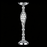 Support de fleurs en métal pour centre de table de mariage, événementiel, doré, argenté, électroplaqué, porte-bougie, vase, décoration
