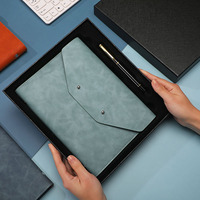 Carnet A5 Professionnel à Feuillets Mobiles avec Reliure Détachable, Couverture de Reliure à Boucle, Bloc-Notes de Réunion, Logo Personnalisé, Pliant en Trois, Cadeau de Bureau Créatif