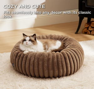 Venta caliente cómoda Donut cama para perro mascota para perro gato cálido redondo Donut calmante cama para perro con cubierta extraíble
