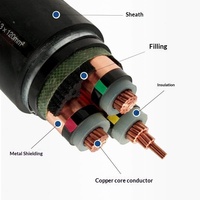 Cable de Alimentación Industrial para Ingeniería Informática, Modelo 97958, PVC, GB 3 Núcleos, Retardante de Llama, YJV22, Cobre Blindado, Alta Tensión 8.7/15KV