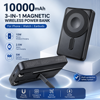 Banco de Carga Inalámbrico Magnético 3 en 1 Personalizado OEM ODM, 10000 mAh, Carga Rápida Exclusiva para Relojes