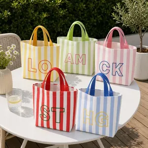 Custom Logo Durable Recyclable Fashion <b>Canvas</b> Large Tote Bag with Hand Length Handle Outdoor Travel <b>Beach</b> Daily Use - Product Image 2