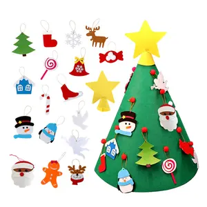 定制毛毡儿童DIY 3D锥形毛毡圣诞树圣诞礼品装饰品壁挂圣诞树装饰