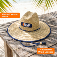 Chapeaux de plage en paille à large bord anti-UV pour hommes, personnalisables avec logo, style Sombrero américain pour le surf et la plage