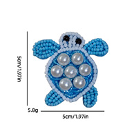 Appliques 3D d'animaux marins faites à la main : crabes, tortues, crevettes, crocodiles, patchs perlés et strass pour créations de mode