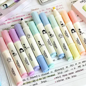 Japanese Cartoon Highlighters Color Marker Pen Kawaii Stationery Highlighter Set 4 Colors