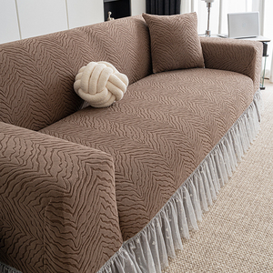 Housse de canapé en molleton Shake avec <span class=keywords><strong>jupe</strong></span> en dentelle antidérapante à haute élasticité et de couleur unie, adaptée à toutes les saisons - Product Image 5