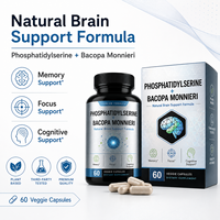 Capsules de Phosphatidylsérine en vrac 300mg, Ginkgo Biloba, Bacopa Monnieri pour la Santé Cérébrale, Soutien de la Mémoire, Supplément Nootropique OEM
