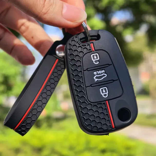 Silicone Car Key Cover for Hyundai i10 i20 ix20 i30 ix35 for Kia Ceed Soul Sportage Venga Keychain Lanyard