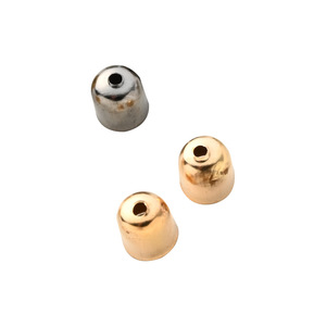 Terminales de borla de hierro redondos chapados en oro para la fabricación de pendientes, componentes de joyería, tamaño 8mm SK-09 - Product Image 4