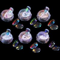 Poudre à ongles néon arc-en-ciel holographique, poudre caméléon multichrome, pigment irisé nacré, paillettes pour nail art