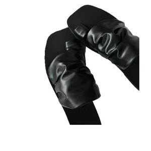 Sandalias Planas de Cuero Genuino con Punta Cuadrada y Pliegues para Mujer, Estilo 2026, para Verano - Product Image 5