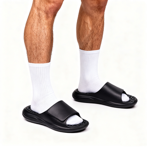 Claustras de Douche en EVA à Logo Personnalisable, <span class=keywords><strong>Velcro</strong></span> Réglable, Semelle Épaisse en Caoutchouc Antidérapant, Massant les Pieds, pour Hommes - Product Image 5