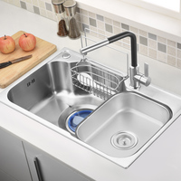 Évier de cuisine multifonctionnel en acier inoxydable 304 de style japonais Central Arc Harbor Topmount de haute qualité