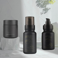 Bouteille de pompe de lotion de bouteille givrée de luxe tout noir 100ml 120ml Petg
