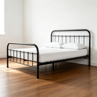 Cadre de lit en acier moderne, réglable et écologique, portable pour chambre à coucher, appartement, hôtel, école – Tailles complète et double