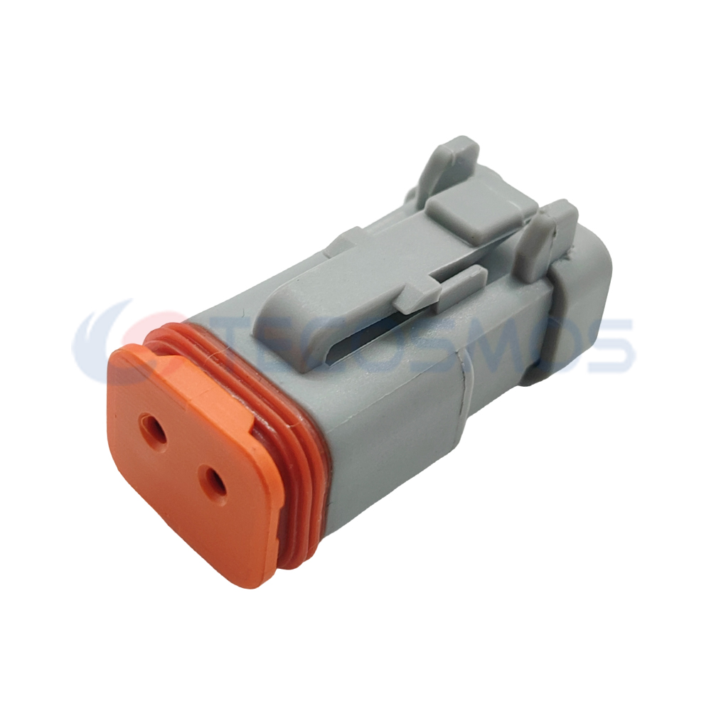 Tecosmos DT06-2S Deutsch Auto Socket 2-Way Female Connector with 2P Pins IP66 Nylon Housing Rectangle Shape Model CT2-0065M