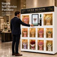 Máquina expendedora automática de ramos de flores, casillero refrigerado inteligente de 10 puertas con múltiples opciones de pago