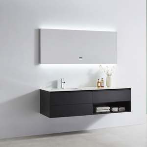 Luxury Black Gold Custom <b>Bathroom</b> <b>Cabinet</b> Floor Mounted Melamine with Plywood Custom <b>Bathroom</b> Vanities - Product Image 3
