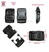 Gran oferta, alta calidad, 1,5 pulgadas, código de plástico, hebilla de bloqueo, contraseña para accesorios de bolsa de equipaje