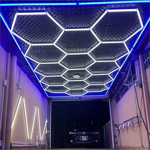 <strong>Hex</strong> Grid Led <strong>Lights</strong> Barber Shop Led <strong>Light</strong> Hexagon Lamps Garage <strong>White</strong> AC 90 Rechargeable Lithium Battery COB LED Ceiling Mounted - Product Image 3