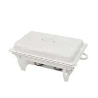 Chauffe-plat rectangulaire pliable blanc 9L pour buffet d'hôtel, mariage et restauration de petite entreprise, idéal pour garder les soupes au chaud