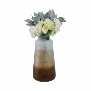 Vaso in vetro affusolato contemporaneo per l'arredamento del soggiorno, moderno vaso decorativo da tavolo per fiori. - Product Image 2