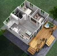Villa préfabriquée de luxe moderne 40/20 pieds, 2 à 5 chambres, maison conteneur pliable à double aile, maison mobile portable pour famille