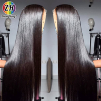 Venta al por mayor de pelucas lisas de cabello virgen brasileño baratas, peluca de cabello humano virgen peruano con cierre frontal de encaje, lisa y natural.