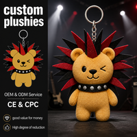 Porte-clés en peluche Lion Punk Rock Nouveauté, Mascotte de Festival de Musique, Porte-clés en Peluche