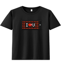 Camiseta LED con aplicación inteligente programable para textos, gráficos y animaciones, pantalla de mensajes publicitarios RGB, camiseta LED con pantalla intermitente.