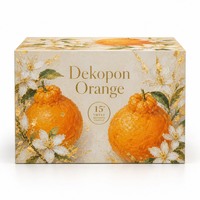 Boîte cadeau rigide personnalisée pour l'emballage de fruits d'agrumes premium Dekopon Orange, avec couvercle et base en crème artistique, vente en gros