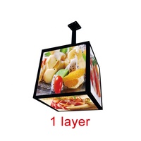 Affiche LED rotative Boîte à lumière 5 faces Panneau d'affichage pour porte de magasin 30cm 40cm Plafond suspendu Boîte à lumière LED rotative Boîte à lumière