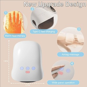 Masajeador de Manos Inalámbrico 2026 con Calor y Compresión de Aire, Guantes Eléctricos para Masaje de Manos para la Circulación de la Palma y la Muñeca - Product Image 4