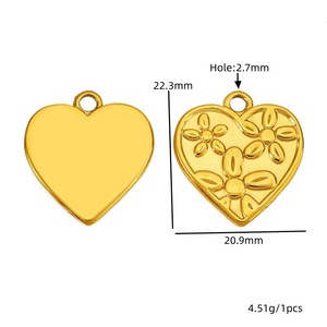 Colgante de acero inoxidable chapado en oro de 18 quilates con formas mixtas para la fabricación de collares, componentes para la creación de joyería. - Product Image 3