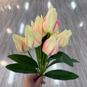 <span class=keywords><strong>Tulipanes</strong></span> artificiales de tacto real Decoración de floristería realista hecha a mano para el Día de San Valentín Graduación de Acción de Gracias Día DE LA Madre - Product Image 5