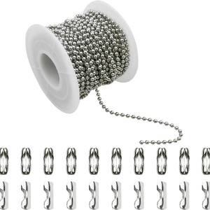 Ewang Stainless Steel 3.2mm Necklace Ball <b>Chain</b> DIY Craft Making Rolls Ball Beaded <b>Chain</b> - Product Image 2