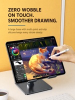 Support de tablette en alliage d'aluminium et bambou compatible iPad, support réglable rotatif à 360 degrés pour le dessin et le bureau