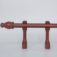 Accessoires Langsir de Malaisie : Embouts de tringle à rideau et supports en C longs, ensemble 28MM, Marron rouge, pour tringle à rideau et rail en bois